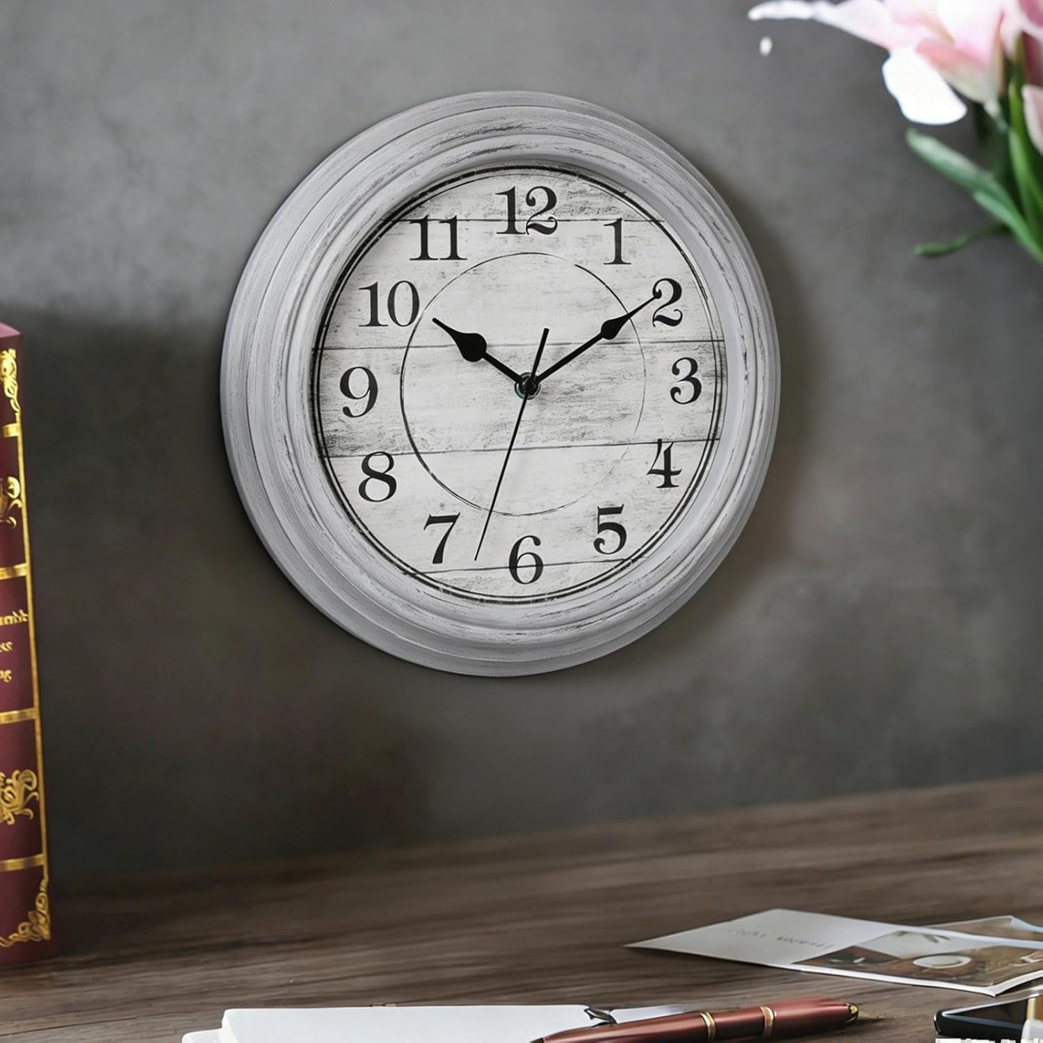 Battery Operated Gold Wall Clock — 12" - View 6