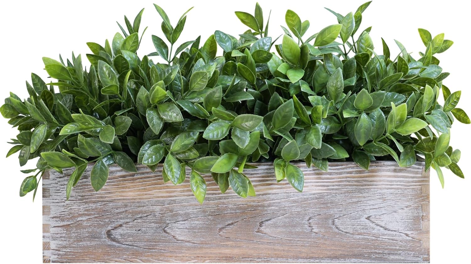 Rectangular Farmhouse Wood Artificial Plant — 14" — Boxwood in Grey