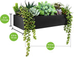 Rectangular Black Faux Succulent — 15" - View 2