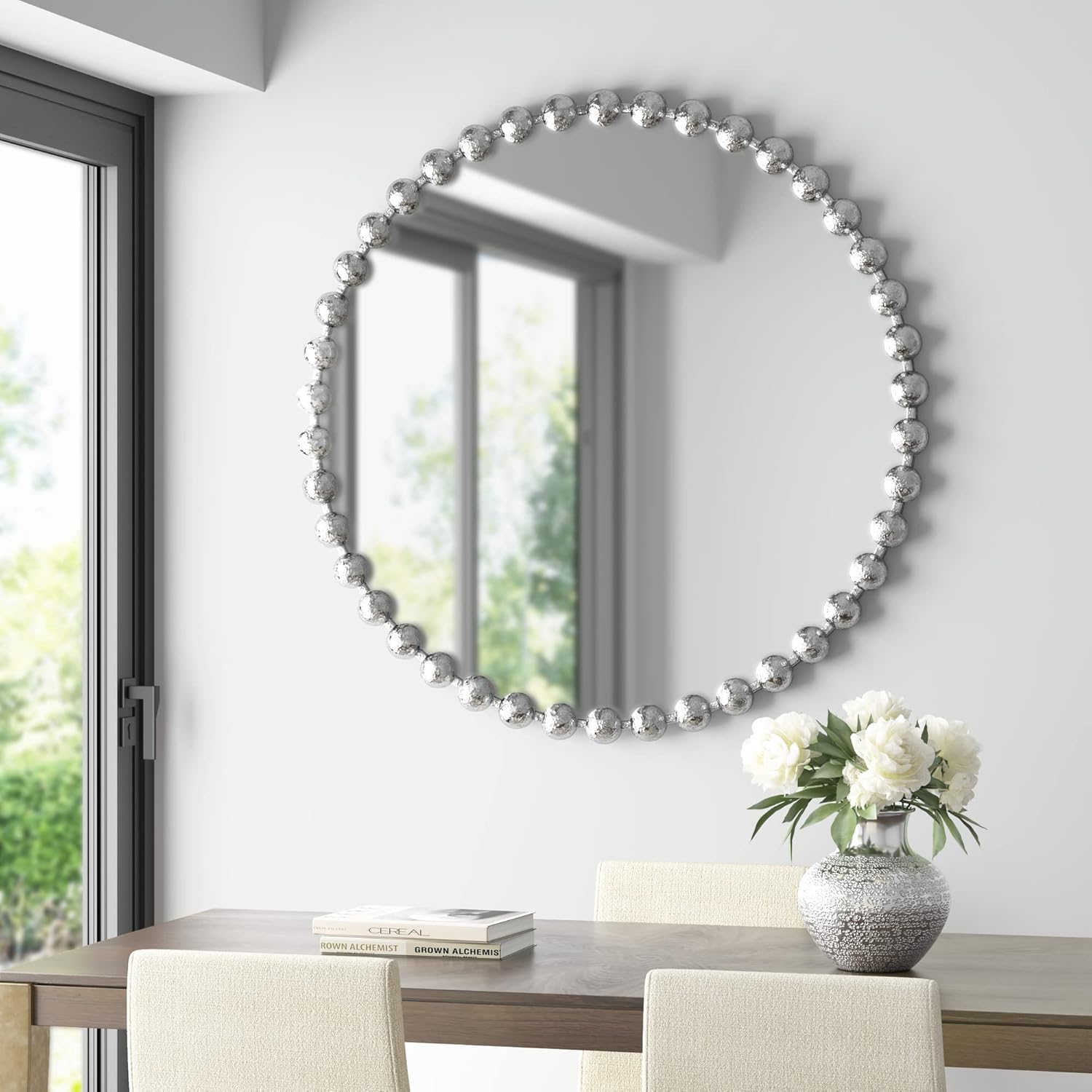 Luxe Black Round Mirror — 36" — 36"L x 36"W