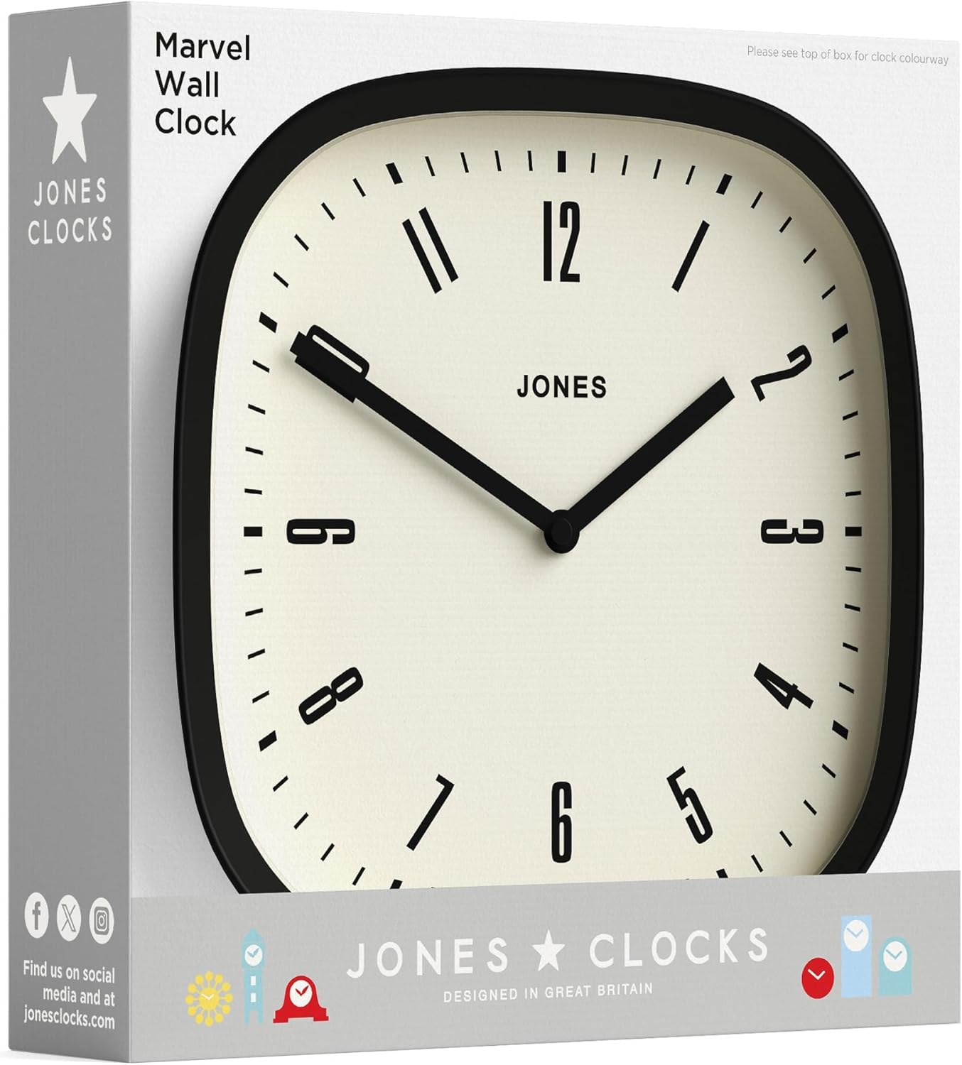 Mid-Century Black Wall Clock — 10" - View 8