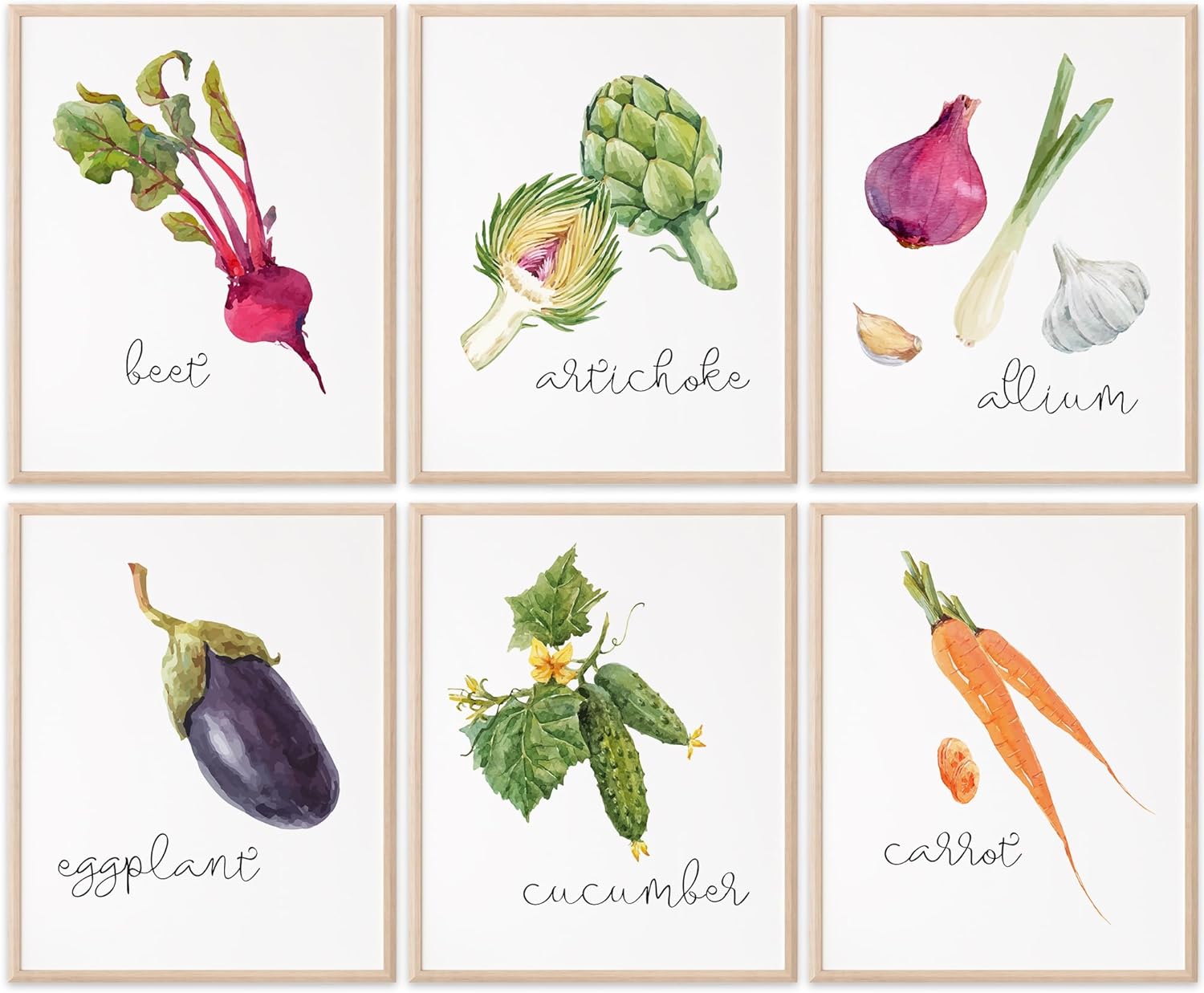 Unframed Wall Art — 11x14 — Watercolor Vegetables