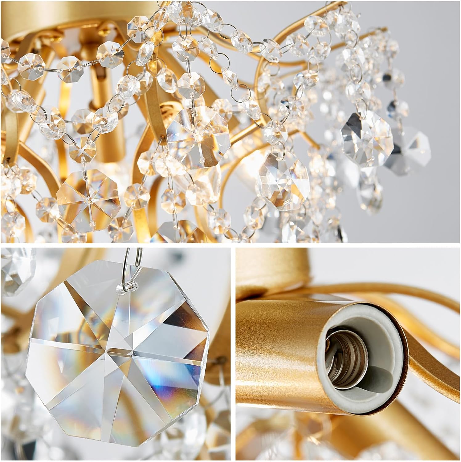 Luxe Black Chandelier — 5-Light - View 5