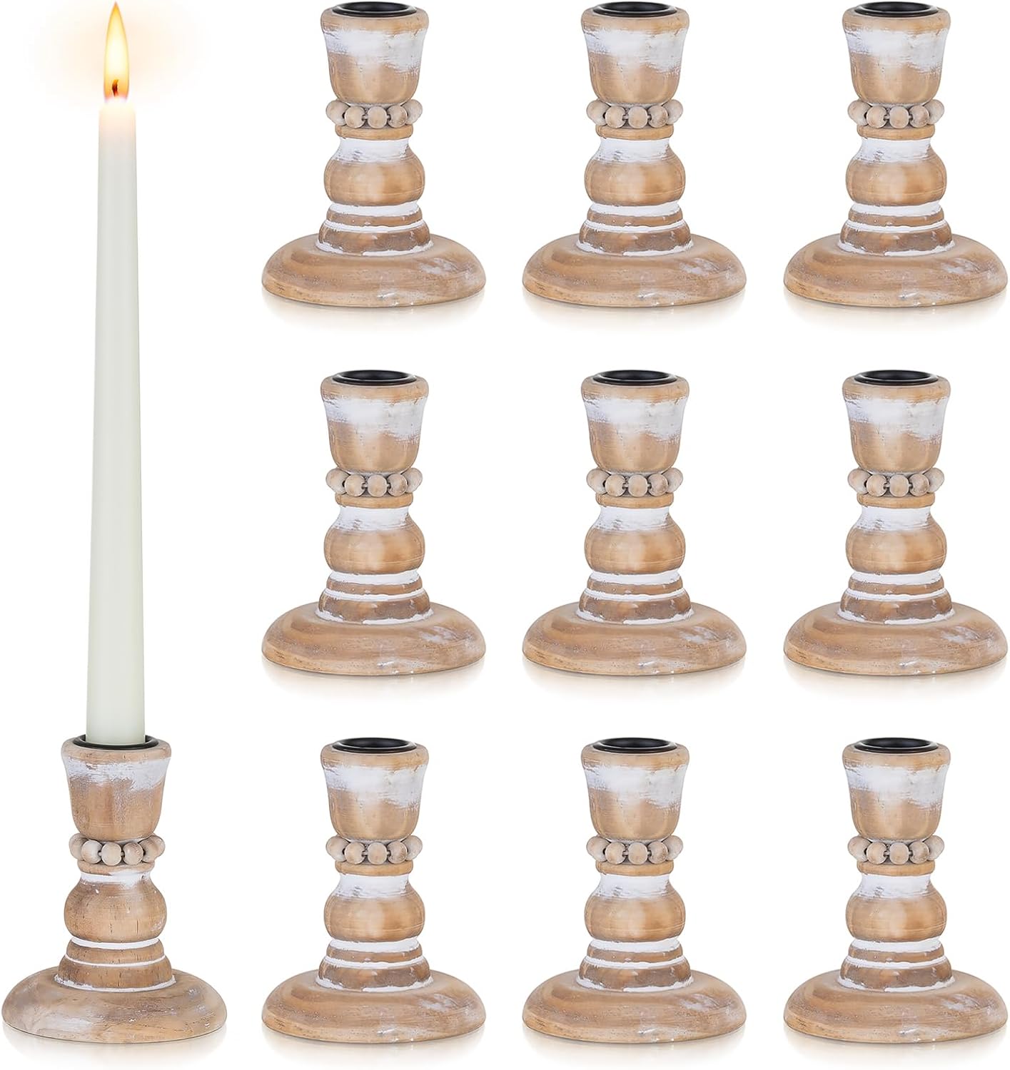 Farmhouse Black Candle — 2-Light — White