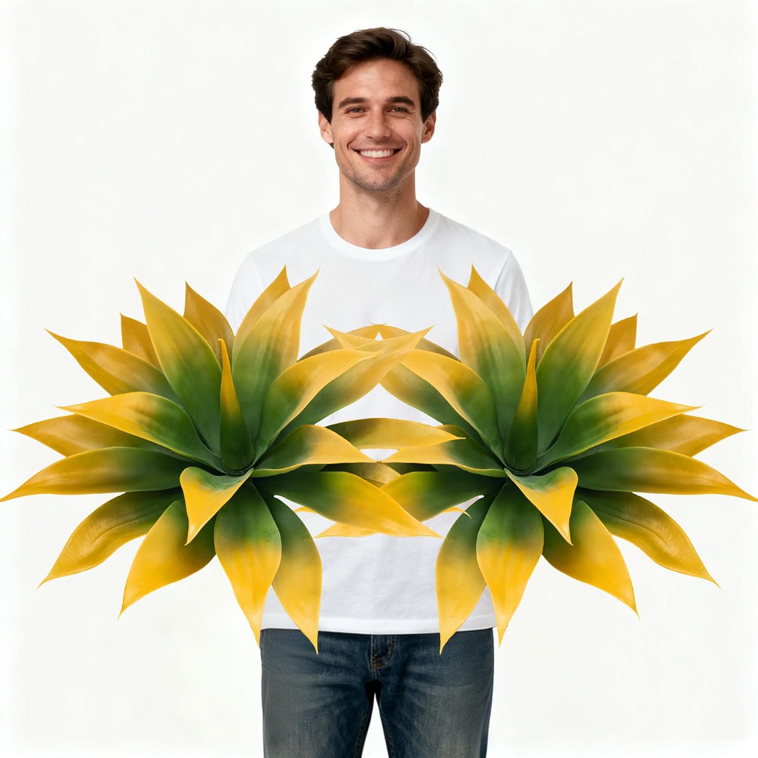Green Artificial Plant — 22" — 18''yellow