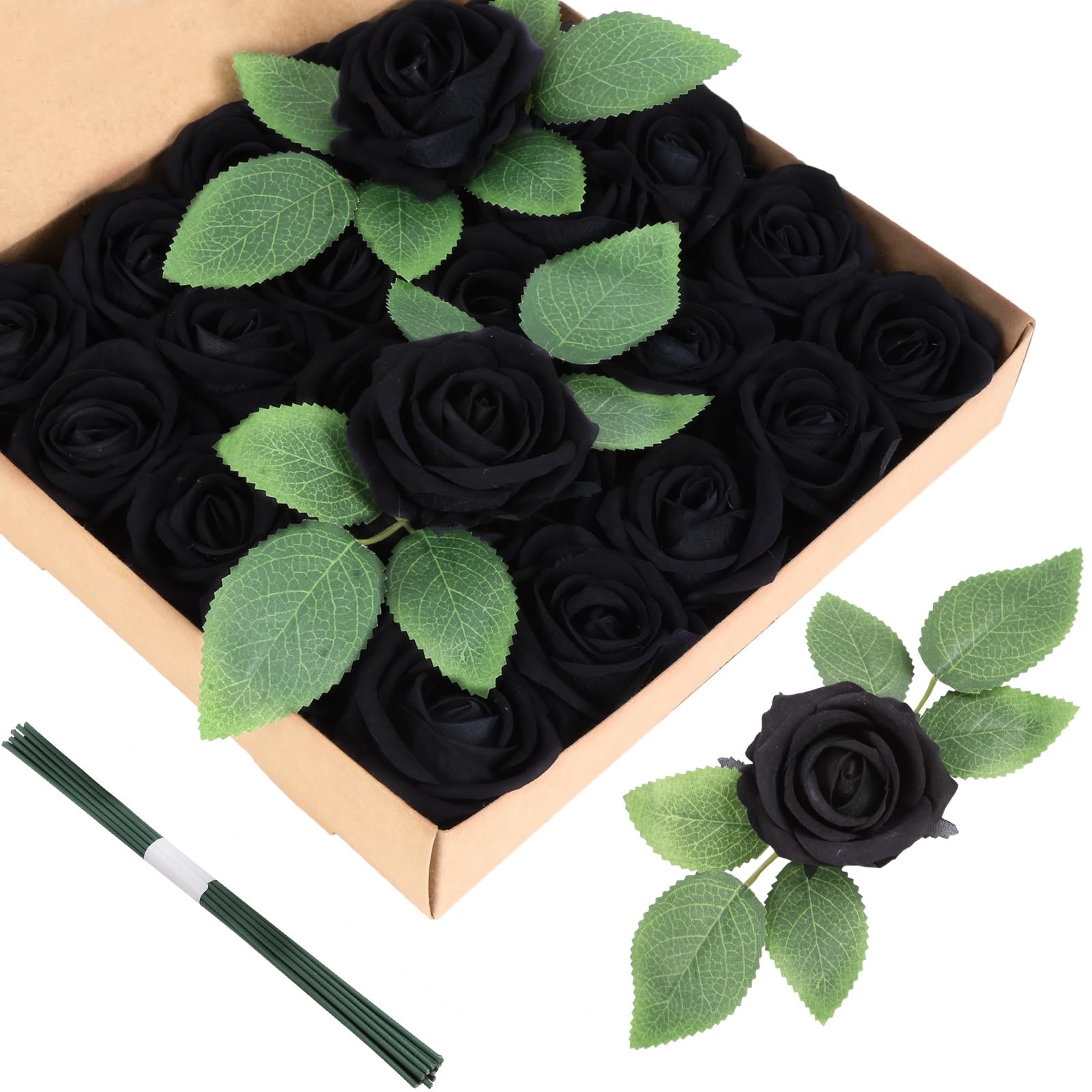 Velvet Luxe Black Artificial Flowers