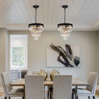 Luxe Black Chandelier — 12" - View 8