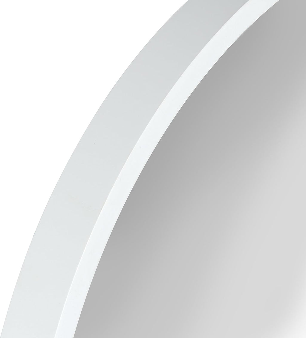 Round Modern Wood Wall Mirror — 21.6" - View 3
