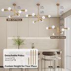 Adjustable Luxe Black Chandelier — 6-Light - View 5