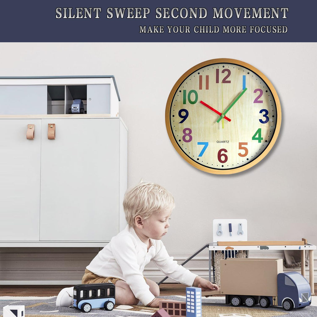 Battery Operated Black Wall Clock — 12" - View 4
