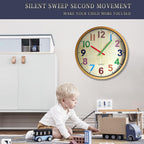 Battery Operated Black Wall Clock — 12" - View 4