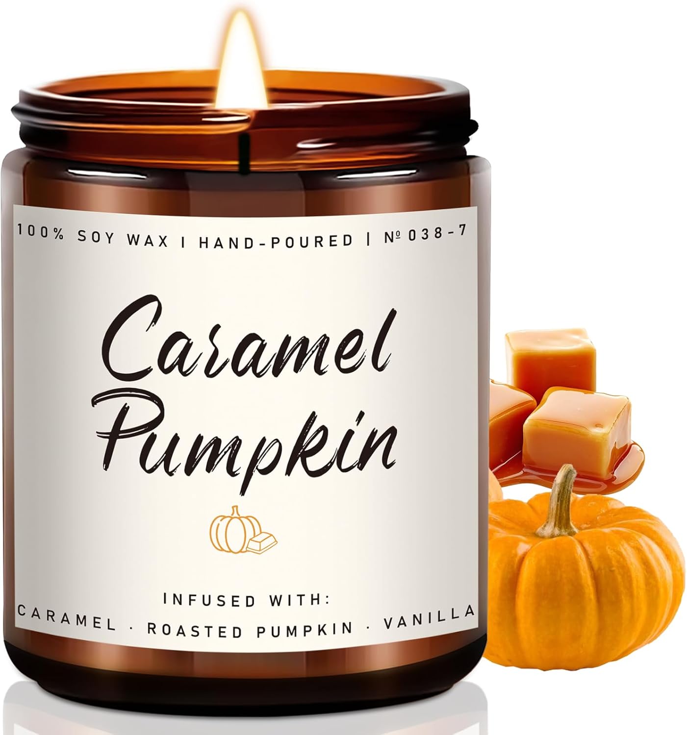 Soy Wax Scented Candle — Set of 4 — Caramel Pumpkin
