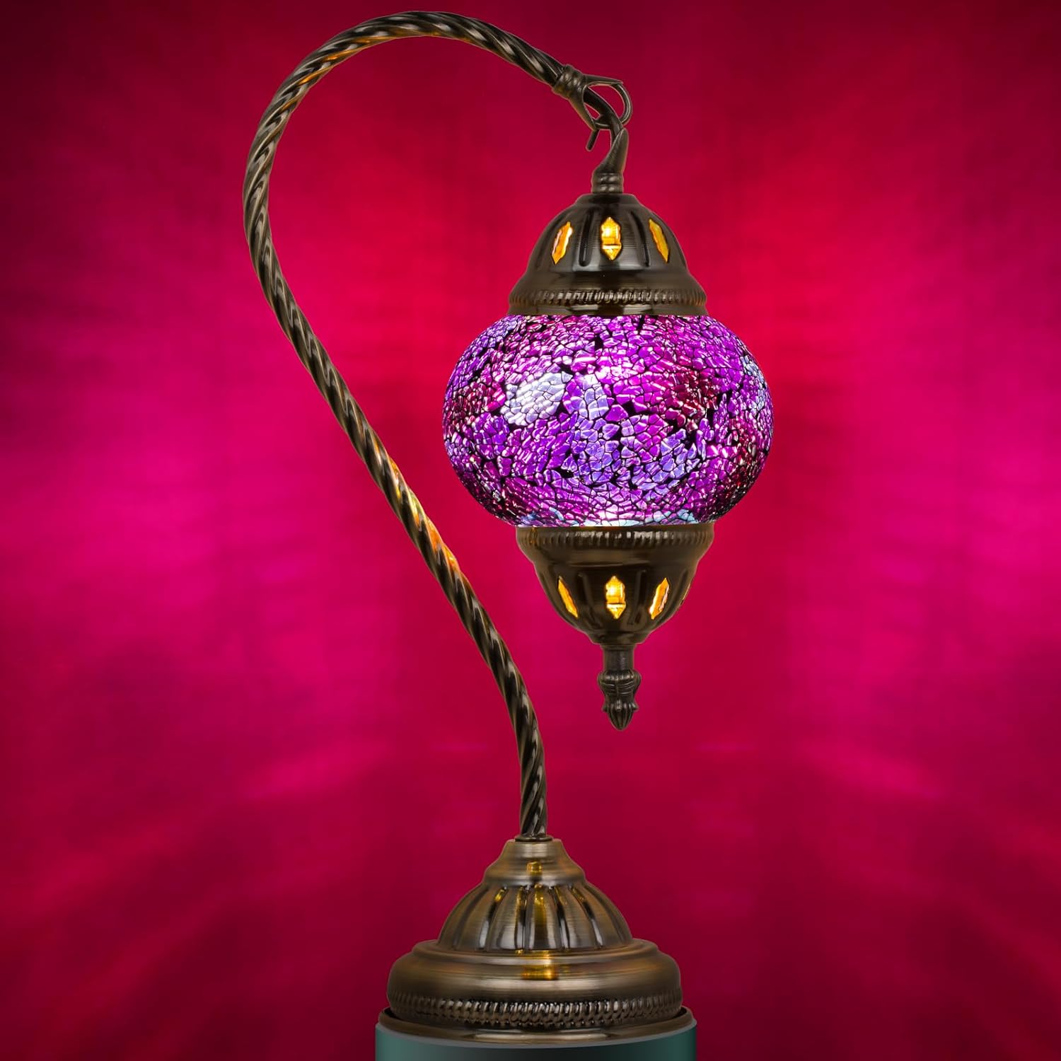 Vintage Blue Table Lamp — Shard Red