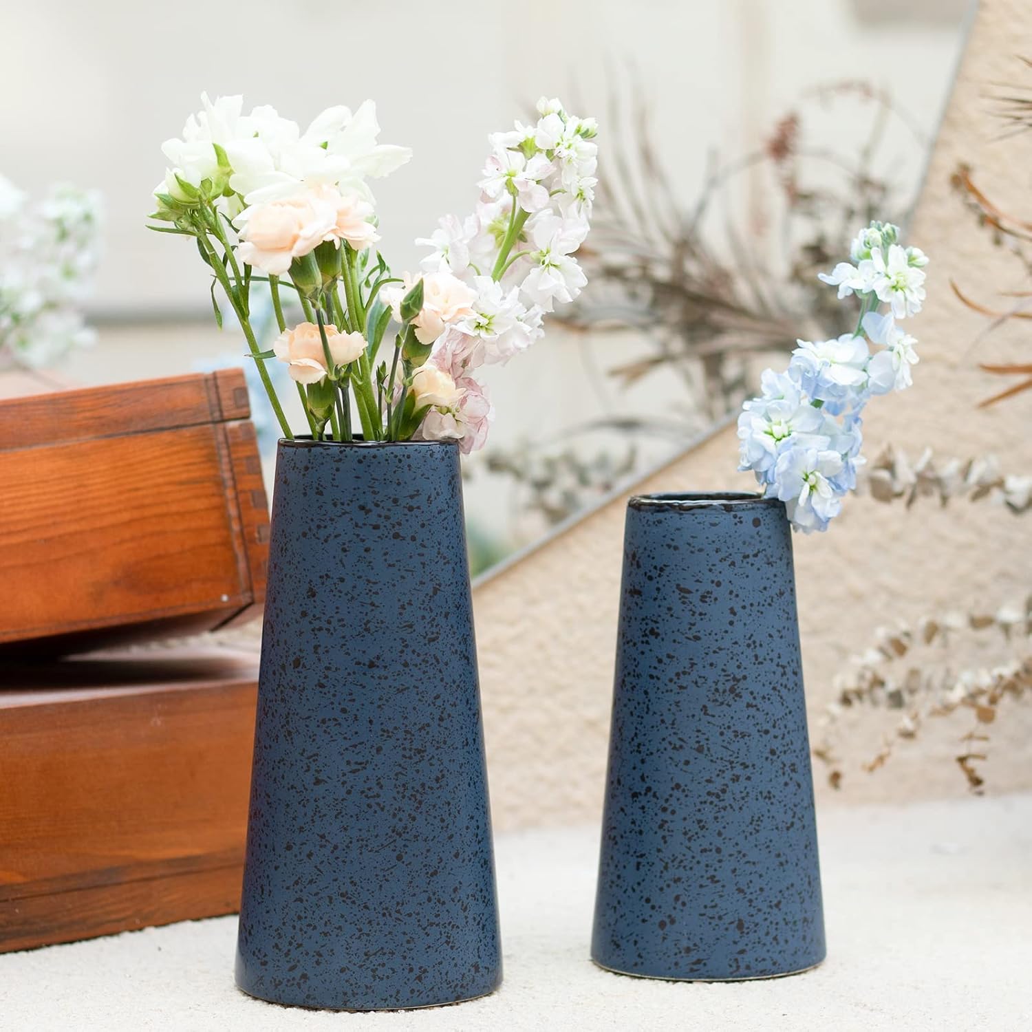 Farmhouse Blue Flower Vase — Set of 2 - View 2