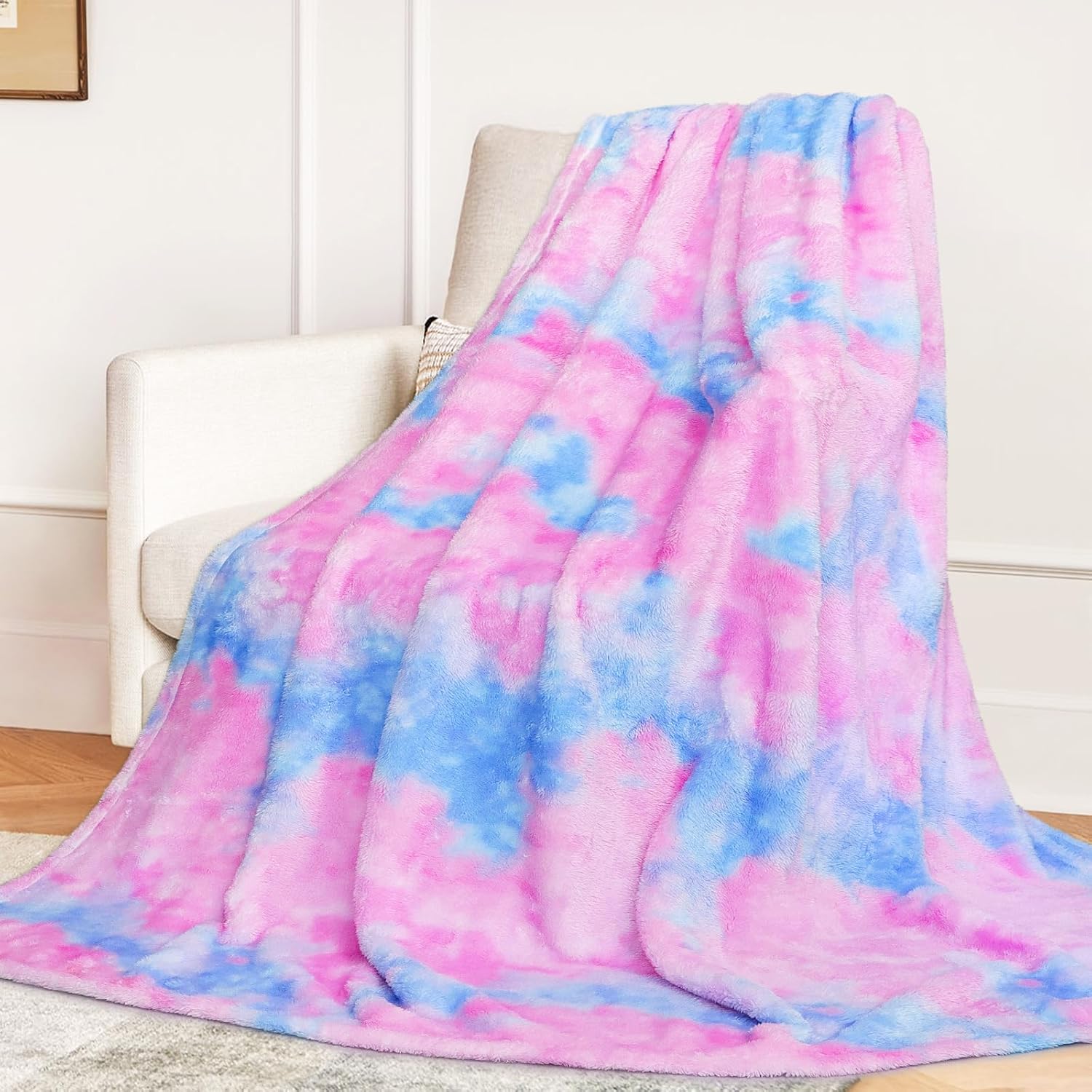 Blue Throw Pillow — 50" — Blue Pink