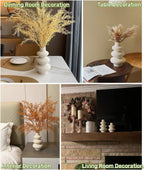 Round Boho White Flower Vase - View 5