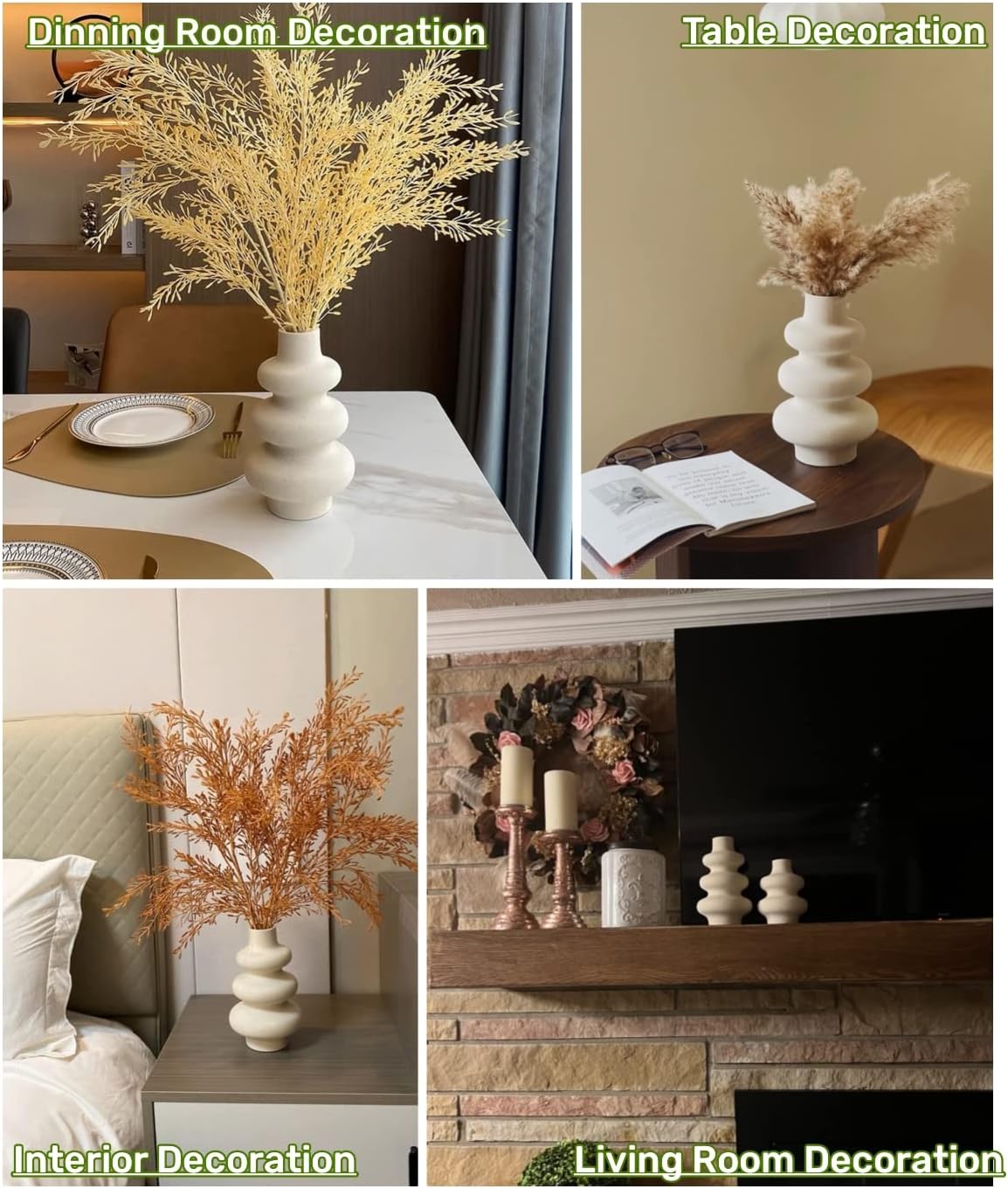 Round Boho White Flower Vase - View 5