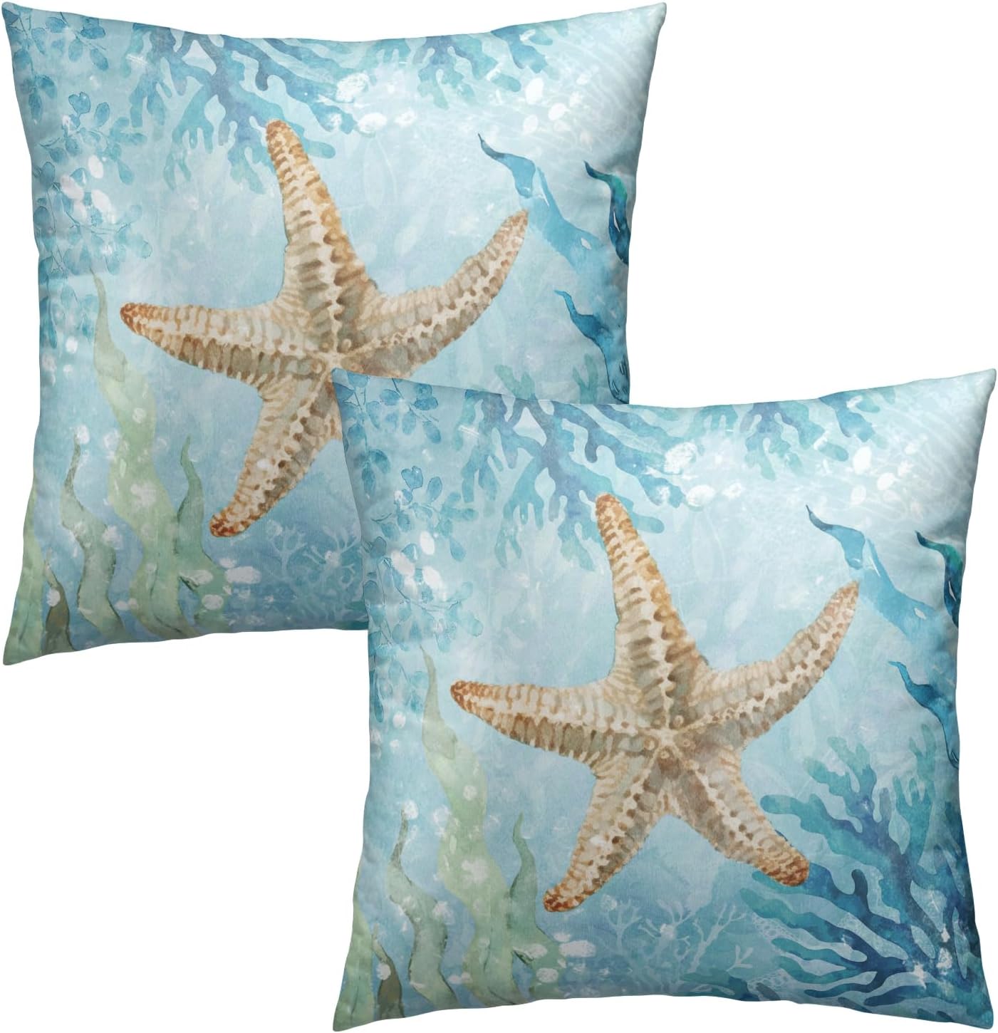 Vintage Boho Black Pillow Cover — 16" — Starfish