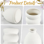 Boho White Flower Vase — Set of 10 - View 7