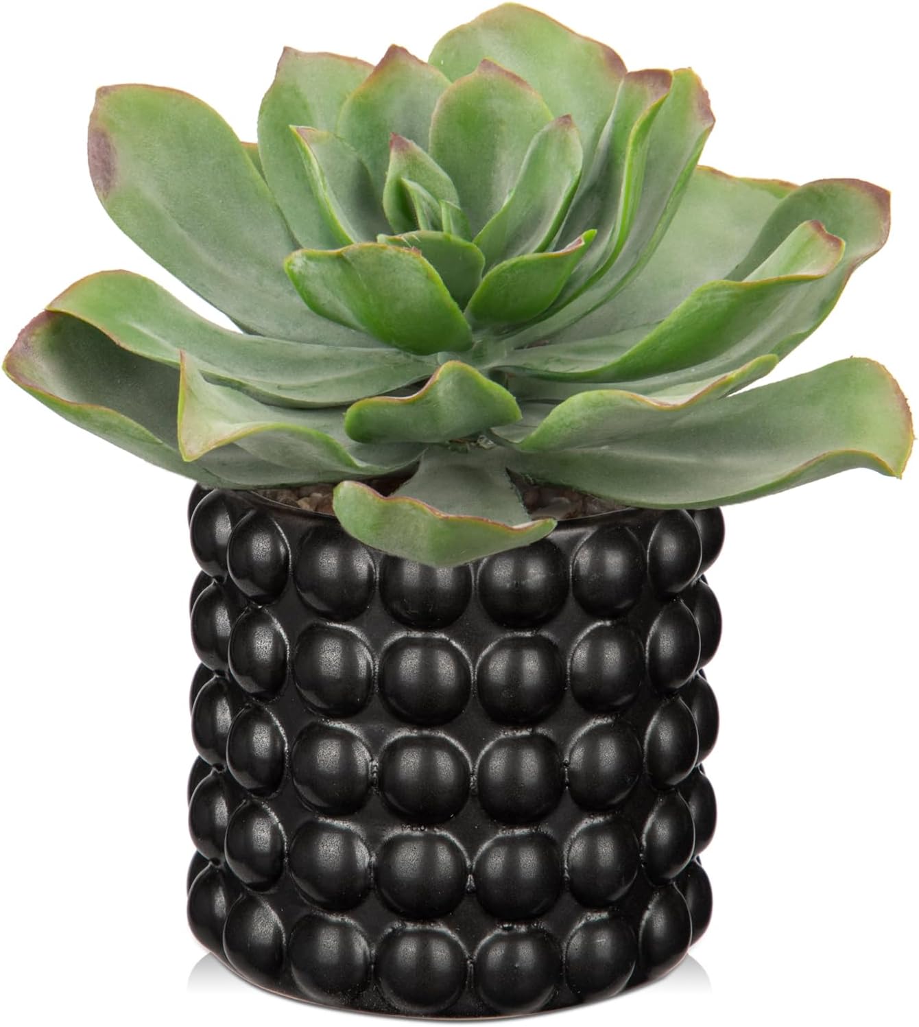 Farmhouse Black Faux Plant — Succulents-bubble Ceramic Pot