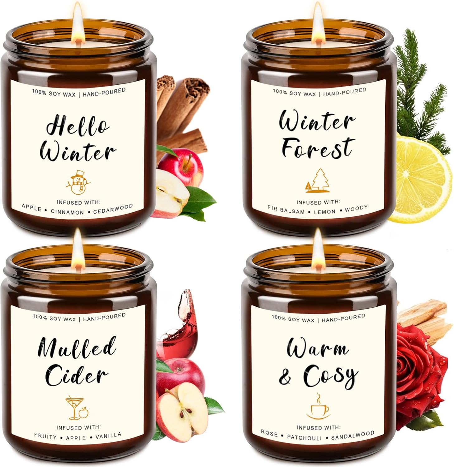 Soy Brown Scented Candle — Amber