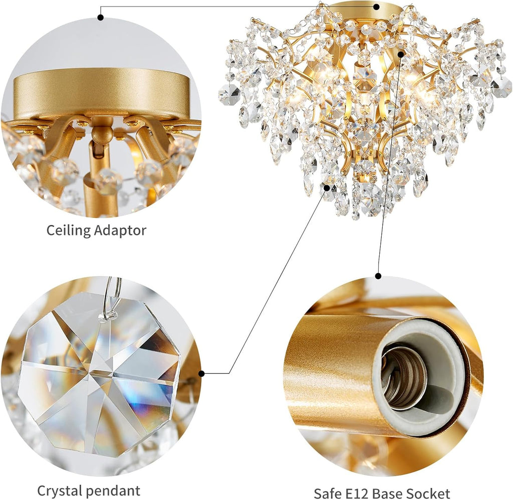 Luxe Black Chandelier — 5-Light - View 3