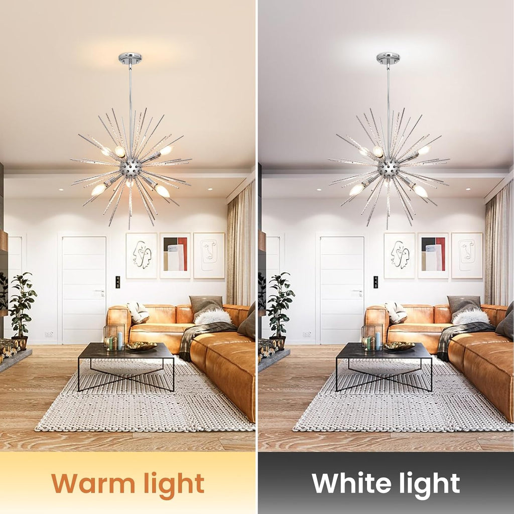 Modern Metal Chandelier — 6-Light - View 6