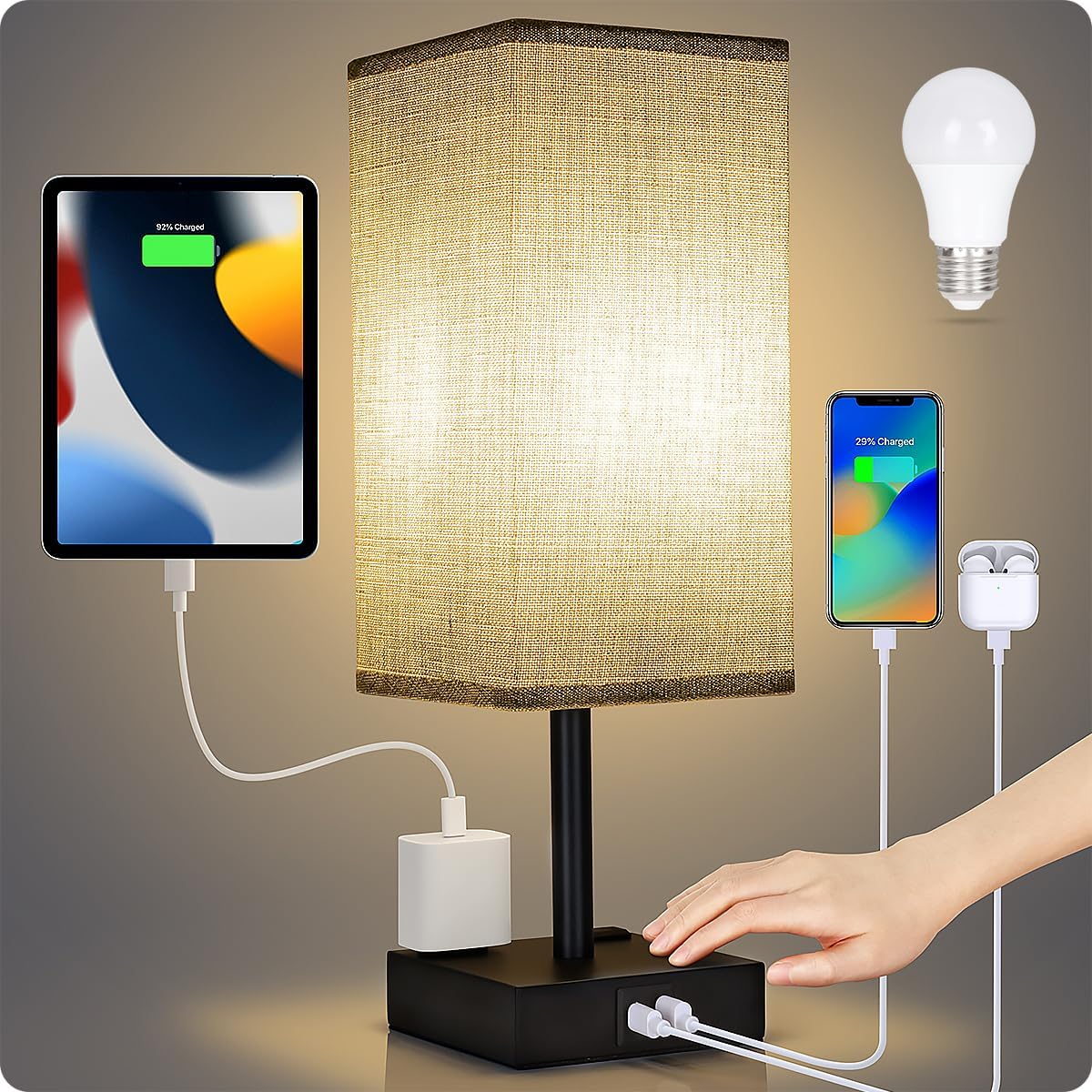 Dimmable Black Table Lamp - View 7