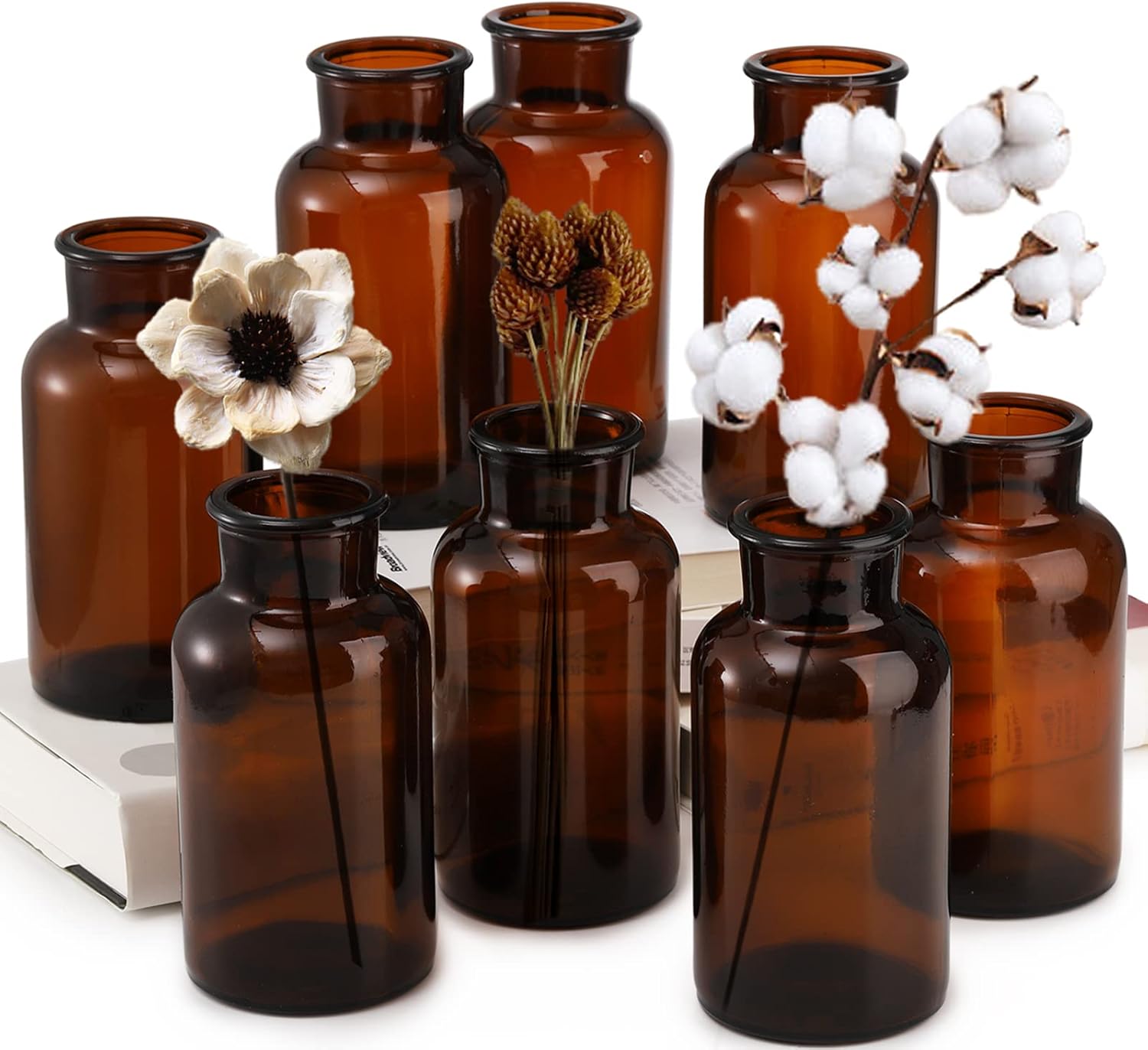 Vintage Boho Glass Vase — Set of 16 — 500 ml