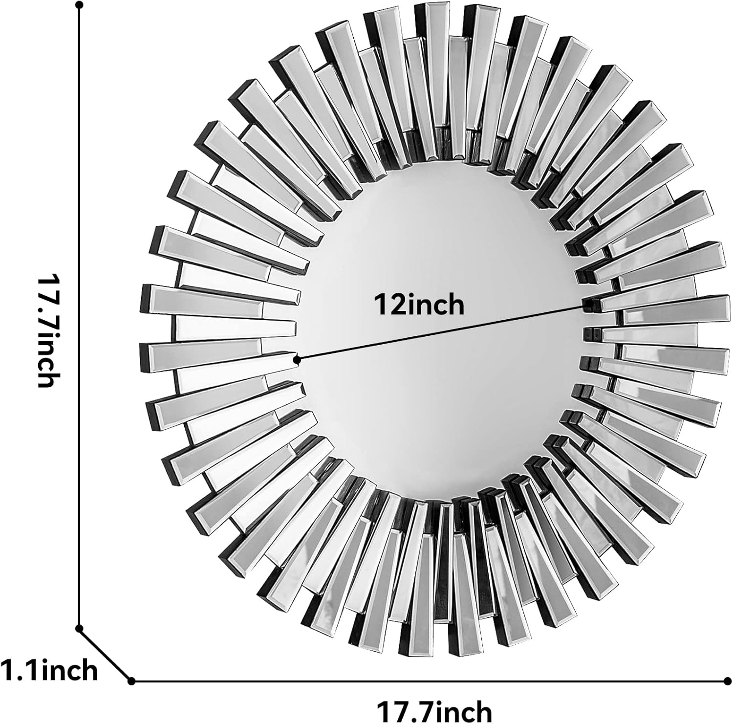 Round Modern Glass Wall Mirror — 18" - View 4