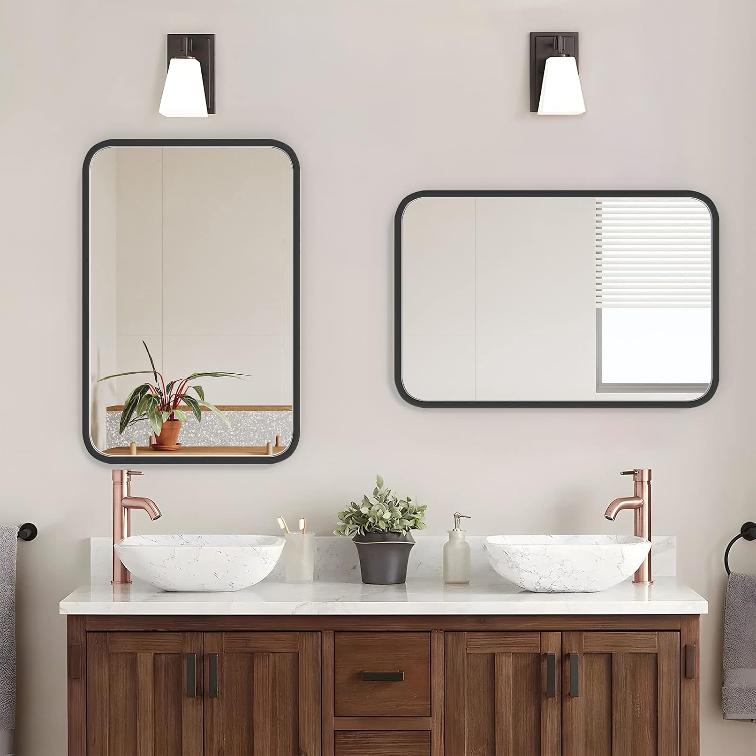 Framed Wood Mirror — 18" - View 4