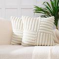 Velvet Boho Beige Throw Pillow Cover — 18" — Beige