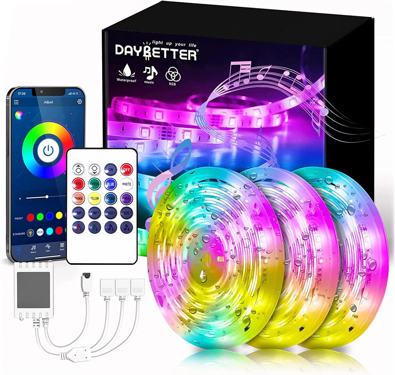 Color Changing Metal LED Strip Lights — 50ft(3 Rolls)
