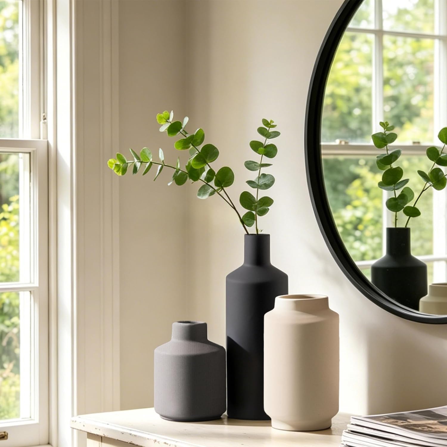 Boho Grey Decorative Vase — Set of 3 - View 4