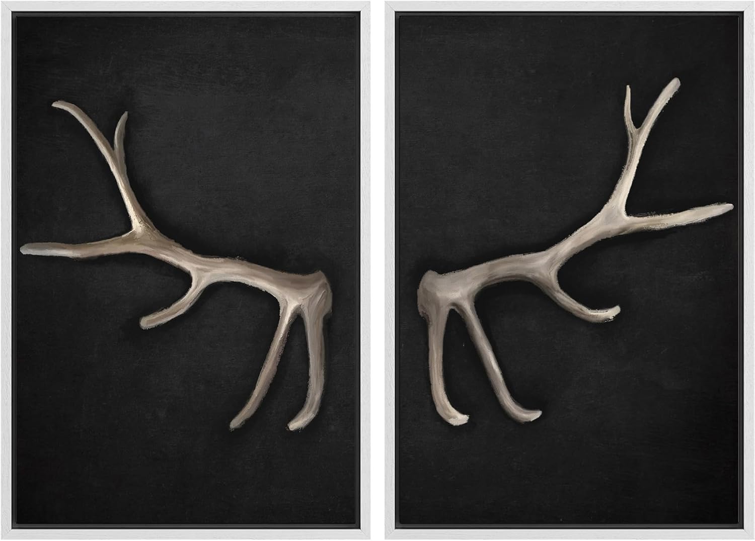 Modern Framed Wall Art — 24" — 16"x24"x2 Panels White