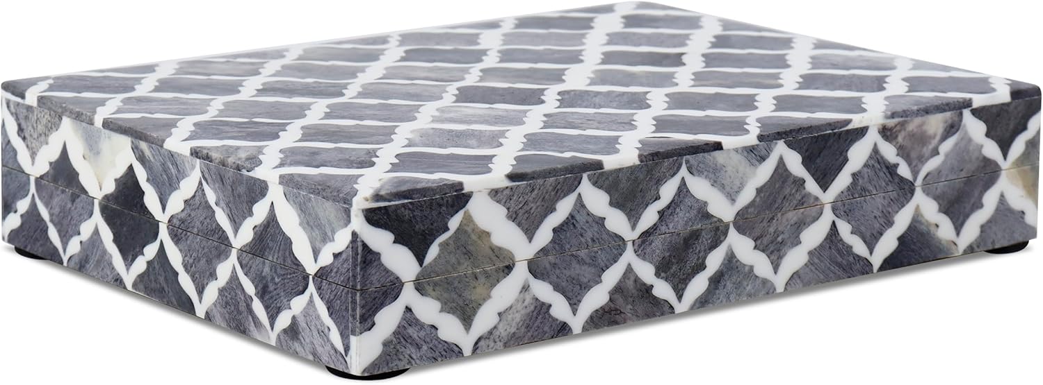 Vintage Boho Blue Storage Basket — 5" — MUMTAZ-GREY