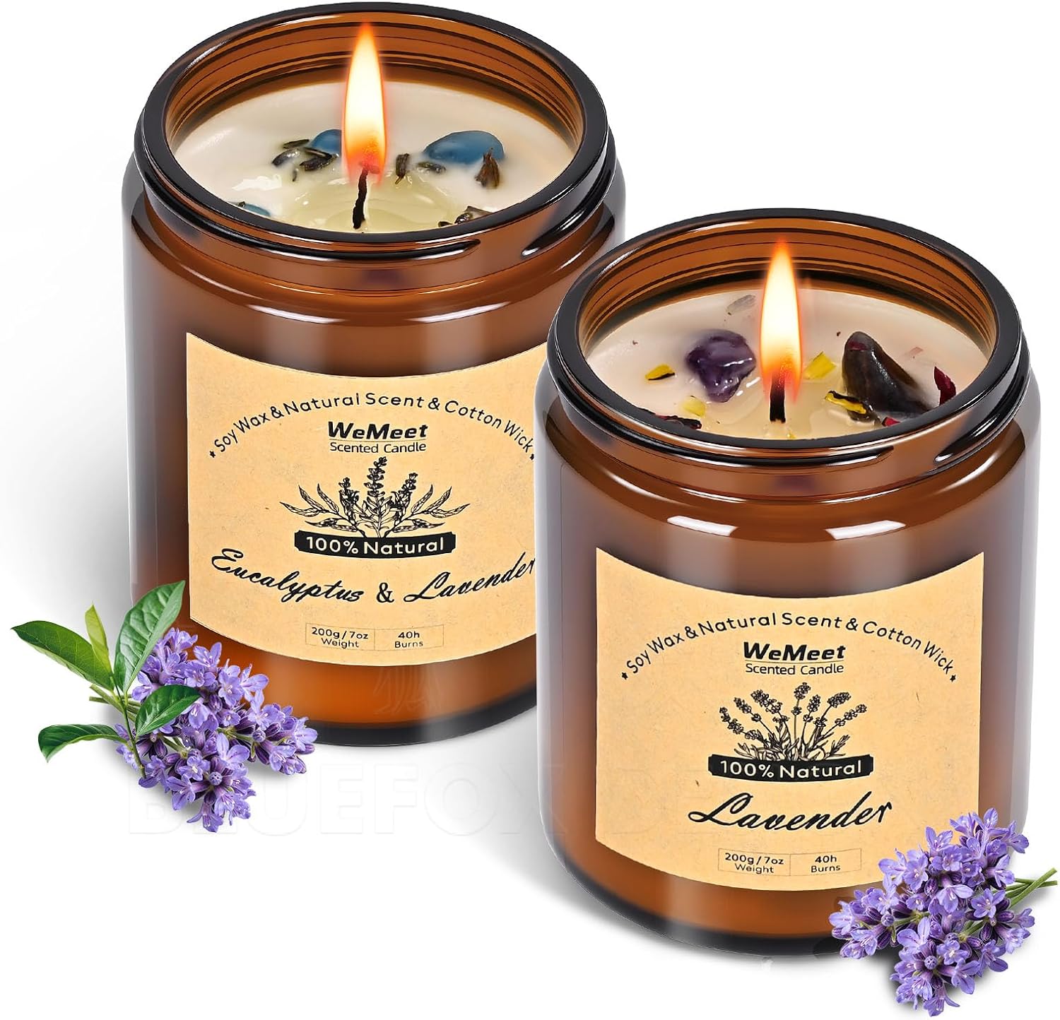 Luxe Purple Scented Candle — Lavender Candle(2 Pack)