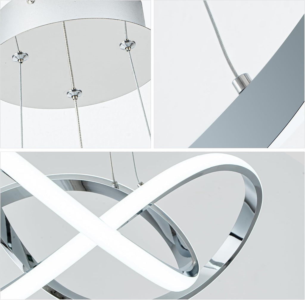 Dimmable Modern Black Chandelier — 7" - View 8