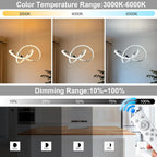 Dimmable Modern Black Chandelier — 7" - View 3
