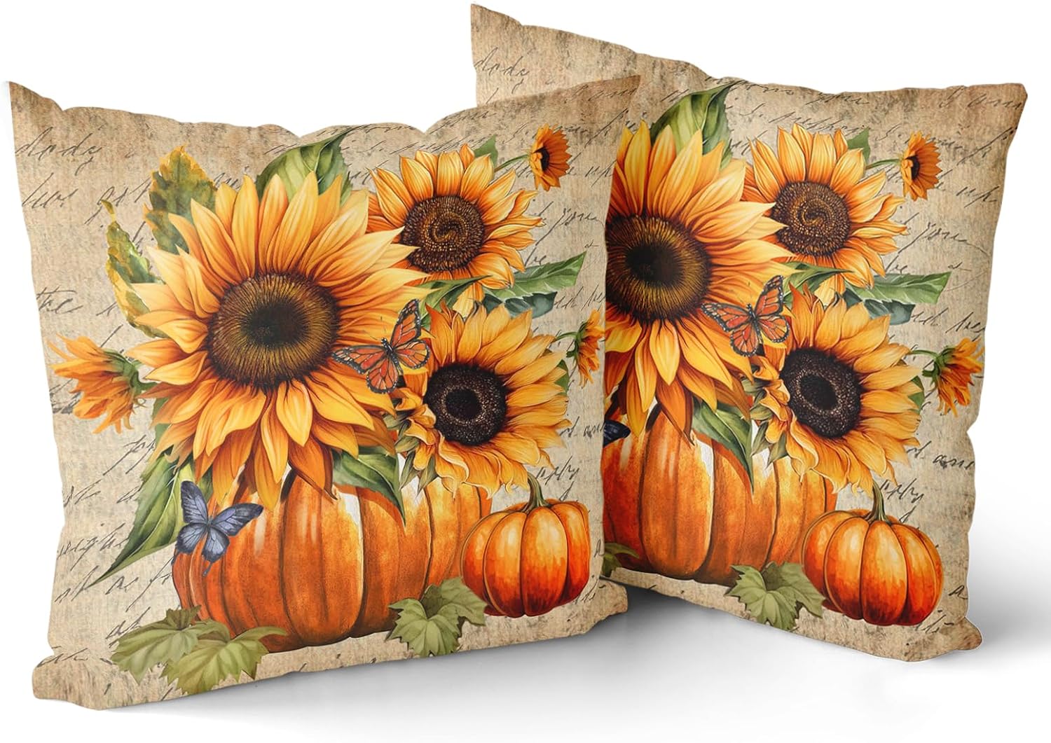Vintage Boho Black Pillow Cover — 16" — Vintage Autumn
