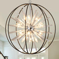 Luxe Black Chandelier — 12-Light — Globe D27"