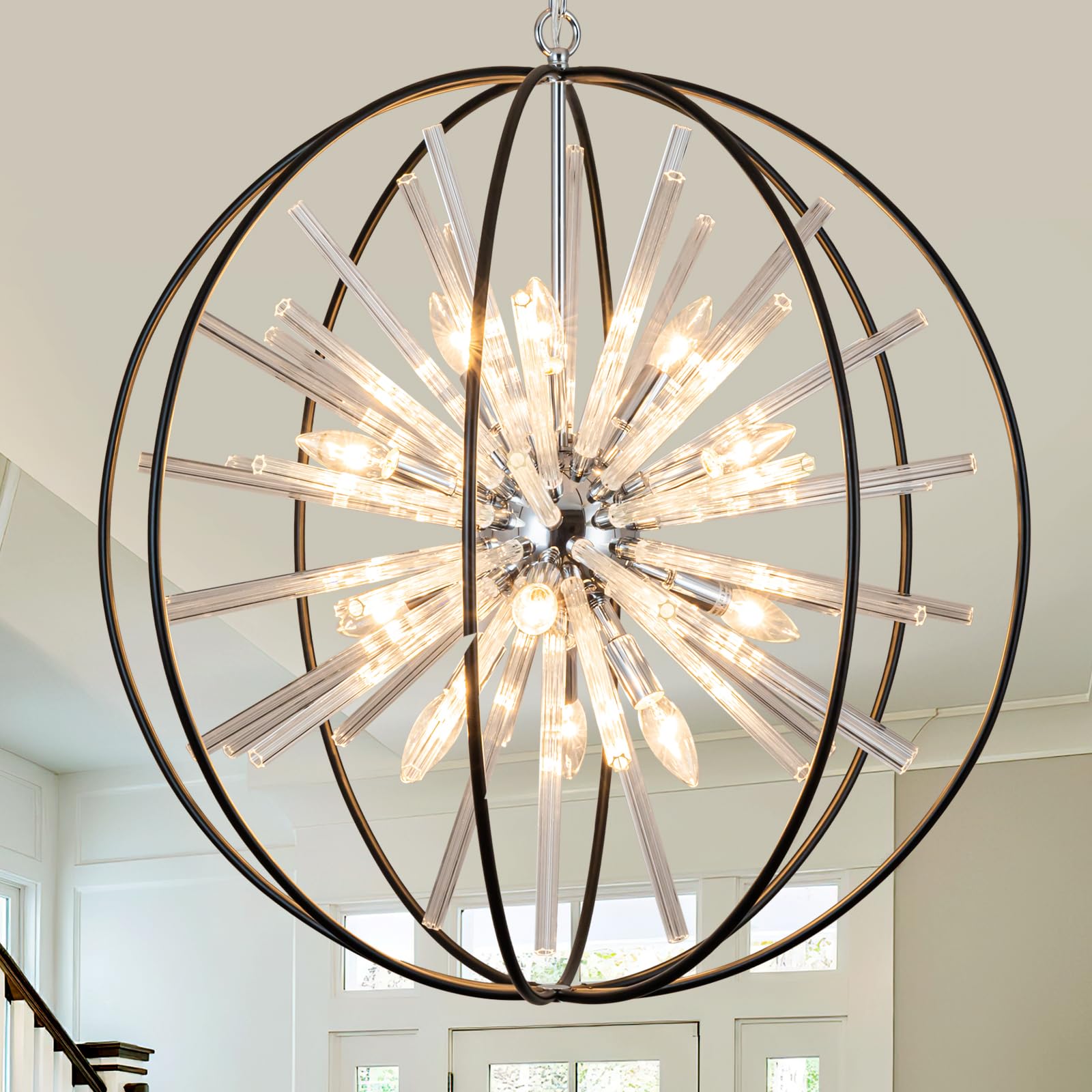 Luxe Black Chandelier — 12-Light