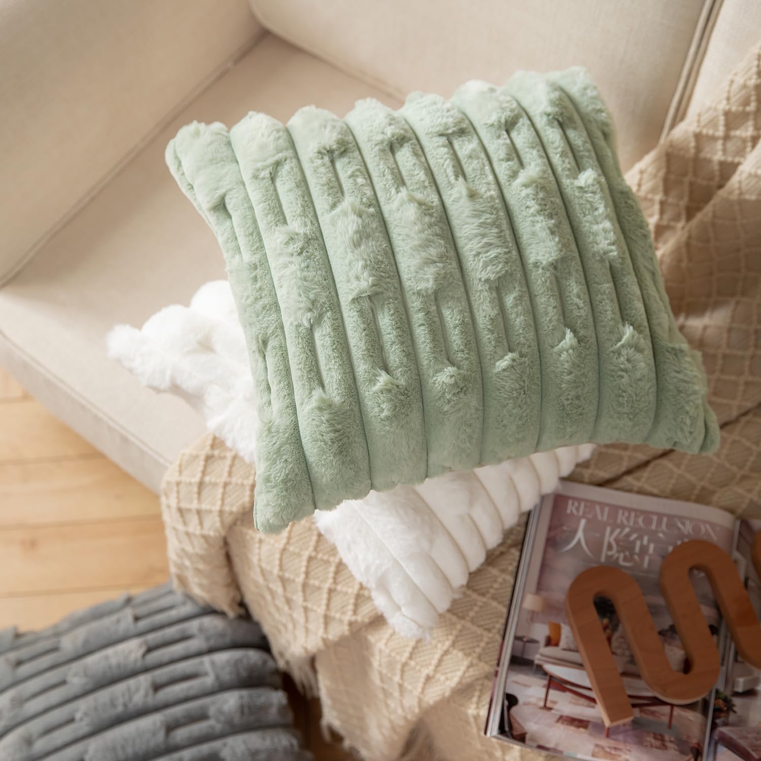 Velvet Boho Fabric Throw Pillow Cover — 24" - View 5