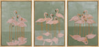 Framed Modern Fabric Wall Art — 24" — 16"x24"x3 Panels Natural
