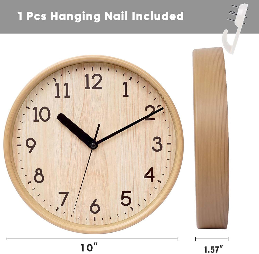 Battery Operated Farmhouse Silver Wall Clock — 10" - View 5