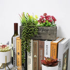Rectangular Farmhouse Wood Faux Succulent - View 5