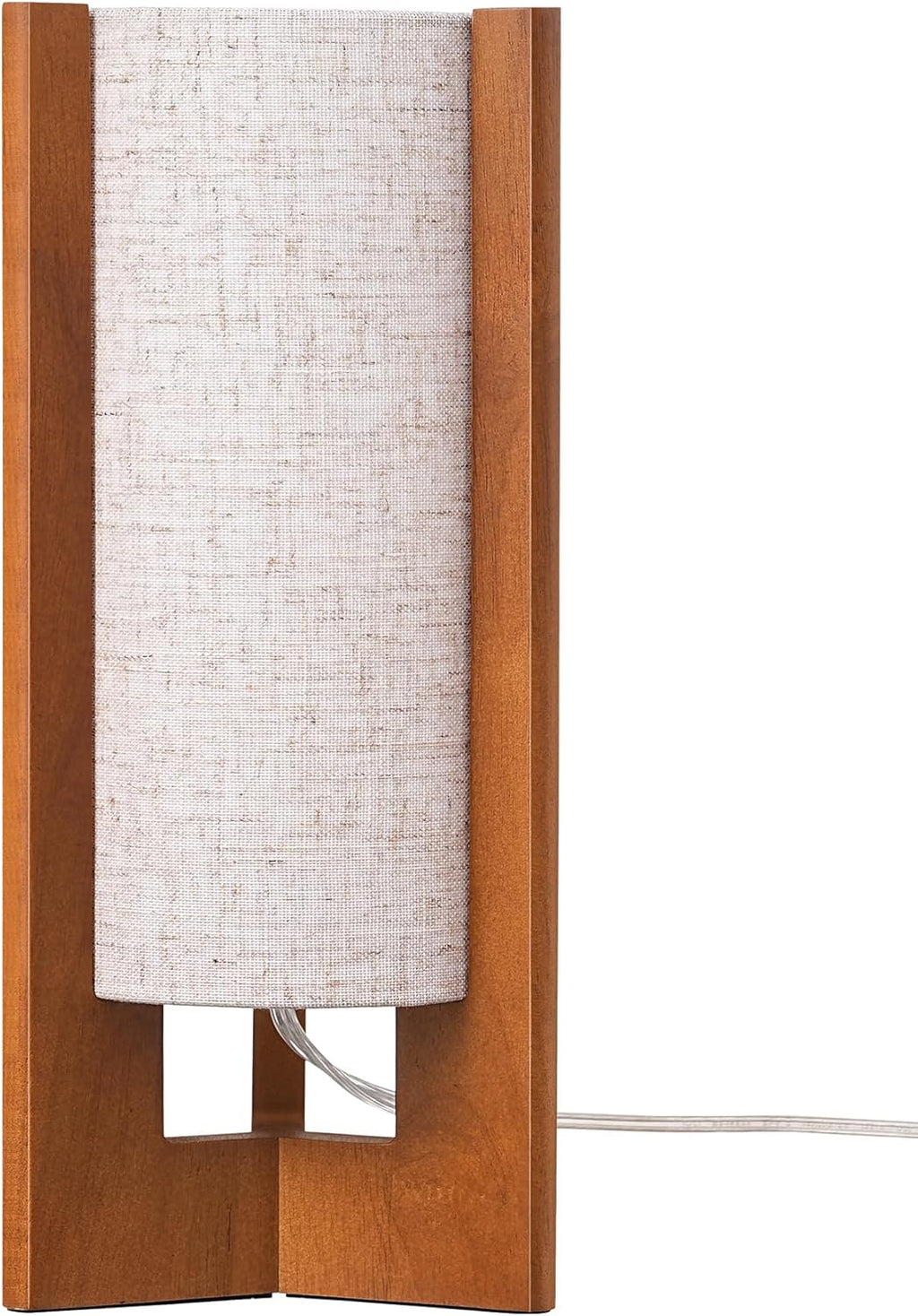 Linen Modern Beige Bedside Lamp — 13.5" - View 8