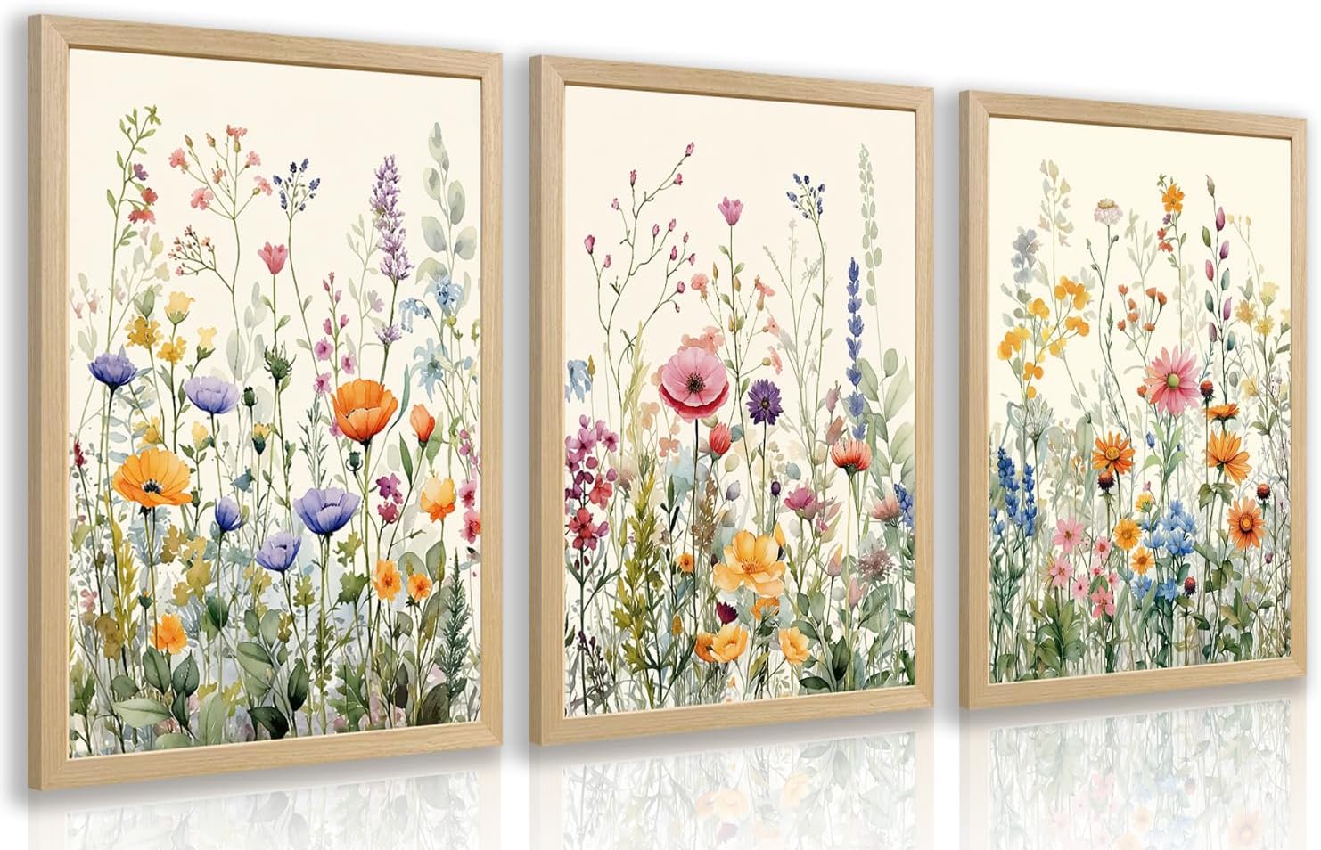 Framed Modern Blue Wall Decor — 16" — RedWaterColor(Wood)