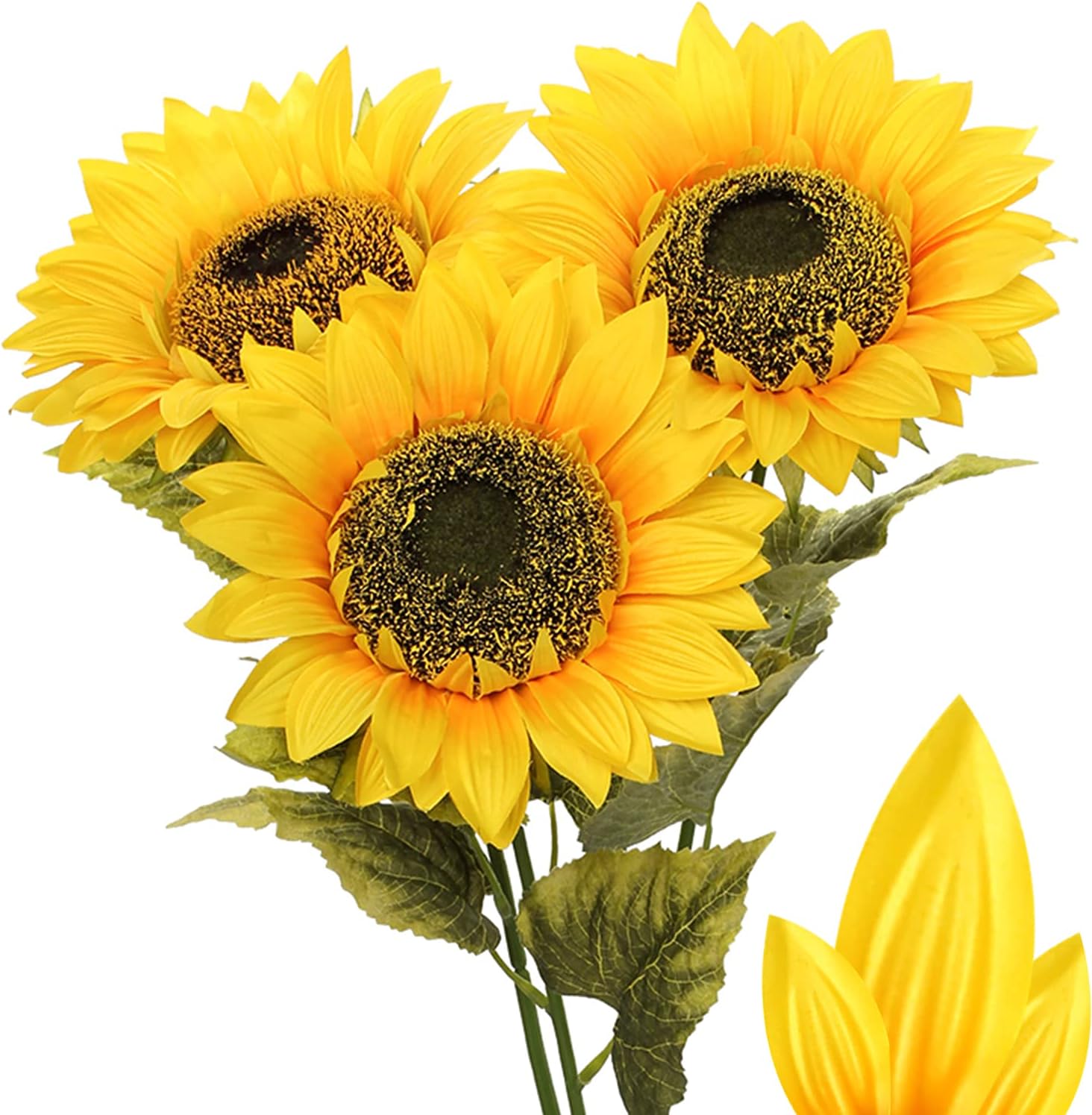 Fabric Artificial Flowers — 8" — 9"-3pcs