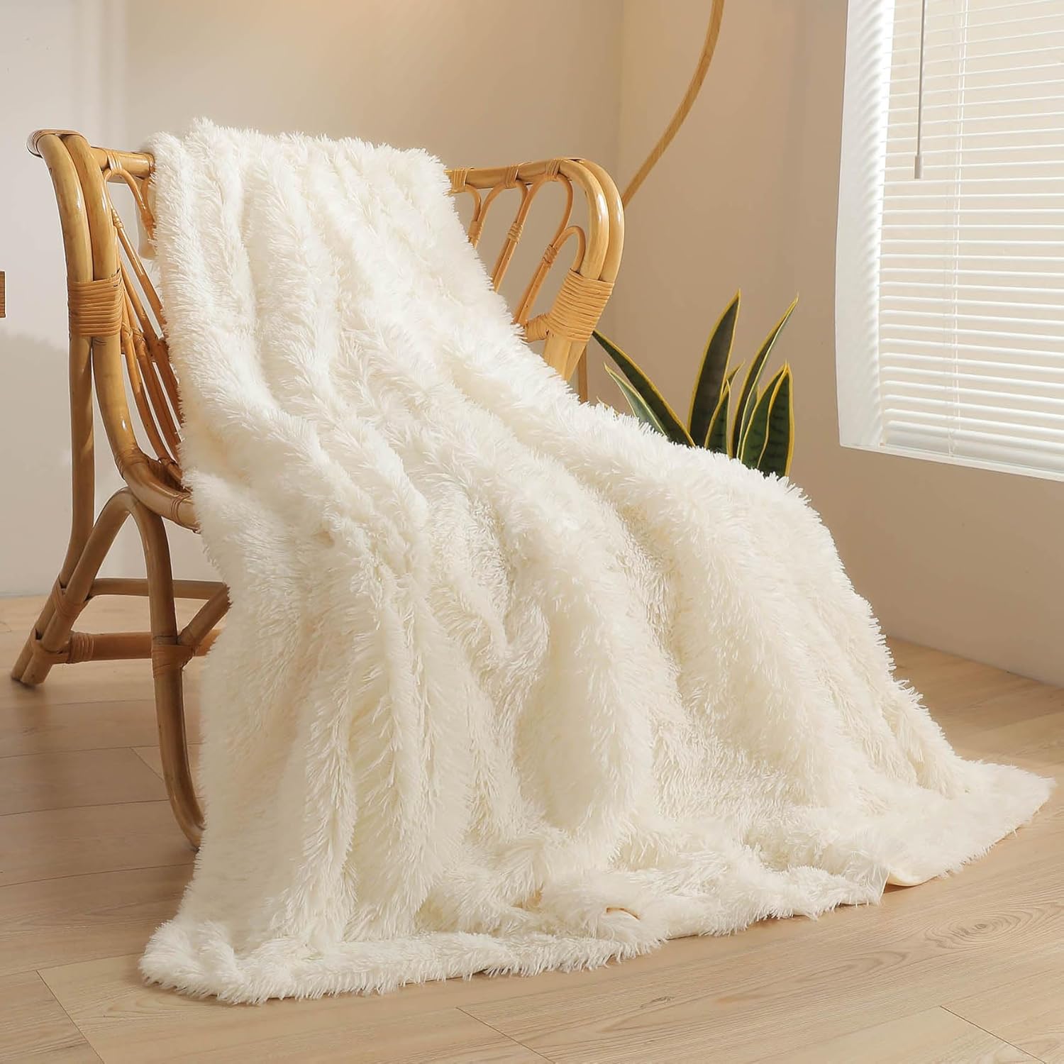 Luxe Beige Throw Pillow — 50" — 50" X 60"